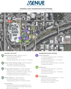 AVENUE Parking and Transportation Information Flyer